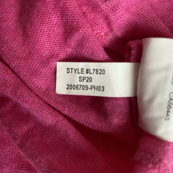 J.Crew Womens 100% Linen Tee Shirt Stretch Short Sleeve Sz XL Candy Pink NWT - Picture 7 of 11